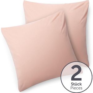 Blumtal - Set Van 2 Kussenslopen - Superzachte Premium Jersey Kussenhoes - 100% Katoen - 50 x 50 cm - Roze