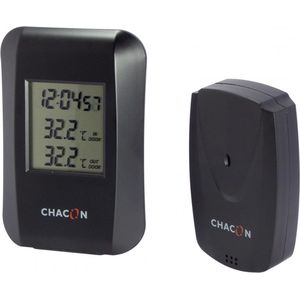 Chacon® Draadloze Thermometer - Thermometer Binnen en Buiten - Weerstation - Zwart