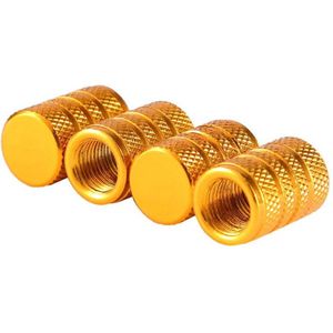 4x Ventieldopjes voor Auto, Aluminium - Goud