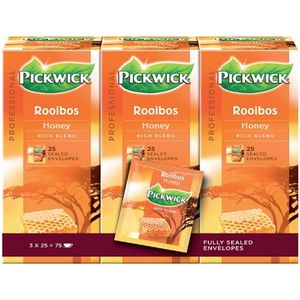 Pickwick Rooibos thee honing professioneel 25 zakjes à 1,5 gr per doosje, doos 4X3 doosjes