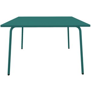Vente-unique Vierkante tuintafel L120 cm van metaal - Blauwgroen - MIRMANDE van MYLIA L 120 cm x H 75 cm x D 120 cm