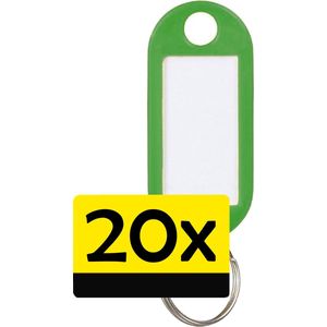 Sleutellabels Label Sleutel Sleutelhanger Gekleurde Bagagelabel Sleutelhanger Reislabel - Groen - 20 Stuks.