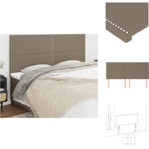 vidaXL Hoofdbord - Hoofdbord - 200x118/128 cm - Stof - Taupe - Bedonderdeel