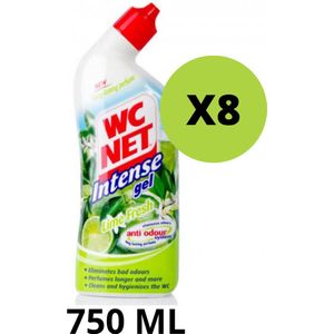 WC Net Intense Gel Lime Fresh WC Reiniger (Voordeelverpakking) - 8x 750 ml