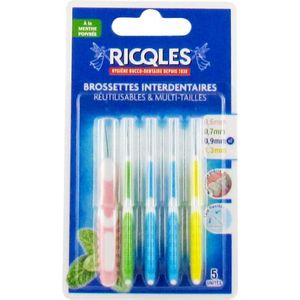Ricqlès 5 Herbruikbare Tandenborstels in Verschillende Maten