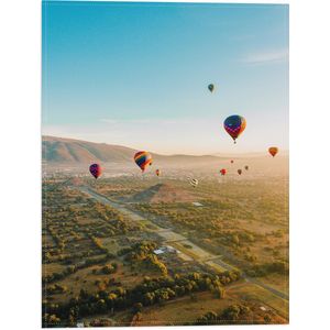 WallClassics - Vlag - Luchtballonnen zwevend door de lucht - 30x40 cm Foto op Polyester Vlag