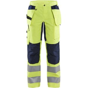 Blaklader Dames werkbroek High Vis met stretch 7163-1811 - High Vis Geel/Marineblauw - C36