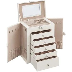 RoyaLuxe - Sieradendoos - Sieraden Doos - Juwelendoos - Juwelen Doos - Sieraden - Sieradenrekje - Sieradenhouder - Sieradendoos Voor Volwassenen - Sieraden Rek - Sieradenkast - Wit