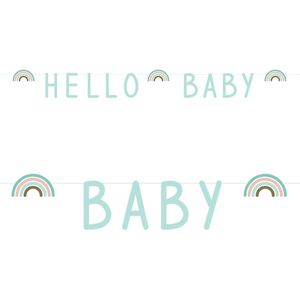 Jep-Party 'Hello Baby' Regenboog Mint 250 cm Letter Slinger 438006