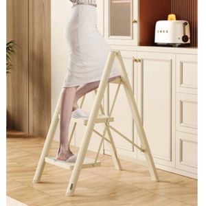 Moeve Keukentrap - Huishoudtrap inklapbaar - Opstapje - Trap ladder - Opstap krukje - 150 kg draagvermogen - Anti-slip - 3 treden - Zwart