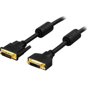 Deltaco DVI-602B, Dual Link, DVI-D monitor kabel, 3m