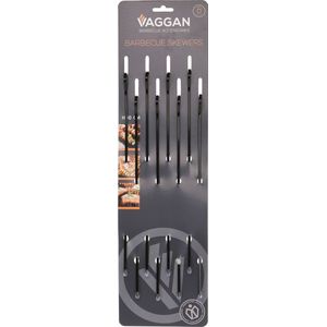 Vaggan BBQ spiezen - 8x stuks - RVS - 40 cm - vleespennen voor vlees - barbecue accessoires