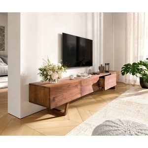 Wyatt acacia bruin TV tafel 220 cm 4 schuifladen design- lowboard