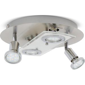 B.K.Licht - Plafondspots - met 4 lichtpunten - GU10 fitting - draaibare opbouwspots - glas opbouwspots - incl. 4x GU10 - 3.000K - 250Lm