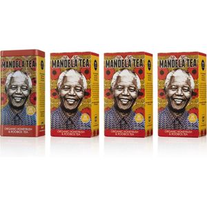 Mandela Tea - Biologische Honeybush Rooibos - Geschenkset - 1 Theeblik en 3 Doosjes - 80 Zakjes Totaal - Superleuk Cadeau Voor Theeliefhebbers