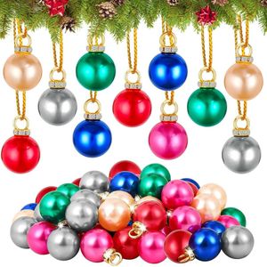 66 stuks mini-kerstballen ornamenten - glitterballen 16 mm - 6 kleuren kerstboom hangende decoratie - onbreekbare hanger voor vakantie kerstdecoratie Kerstballen