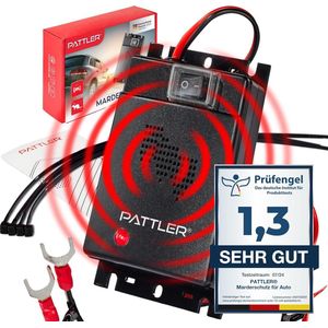PATTLER® Marterverjager autoaansluiting op 12V autoaccu - Effectief marterverjager auto met ultrasoon geluid - Onmiddellijke en langdurige marterverjager en muizenverjager voor auto's in de motorruimte