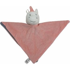 Pluche knuffeldoekje Eenhoorn / Unicorn - Roze - polyester - 24 cm - Baby knuffel