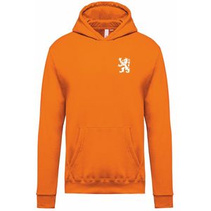 Hoodie Leeuw Klein Wit | Koningsdag kleding | oranje hoodie shirt | Oranje | maat XS