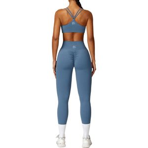 June Spring - Sport Legging - Maat XL/Extra Large - Kleur: Grijsblauw - Hoogwaardige kwaliteit - Vocht afvoerend - Flexibel - Comfortabel - Bil Lift - Anti-cellulite