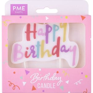PME - Kaars Taarttopper - Happy Birthday Pastelroze