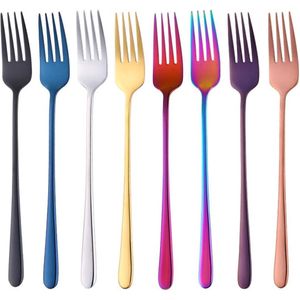 Tafelvorken 18/10 roestvrijstalen diner vorken Kleurrijke diner vorken set van 8 21,5 cm Titanium vorken