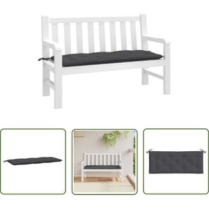 The Living Store Tuinbankkussen 120x50x7 cm stof gemêleerd antracietkleurig - Tuinbankkussen - Outdoor Kussen - Balkon Kussen - Lounge Kussen - Zitkussen