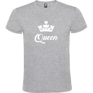 Grijs T shirt met print van ""Queen "" print Wit size XXL