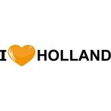 5x Oranje I love Holland sticker - Bumper/ caravan/ koffer sticker