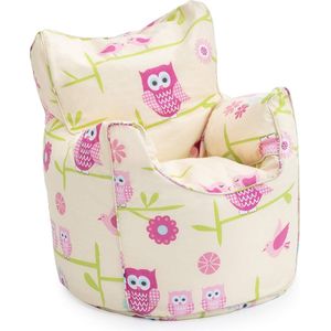 Wildwood Kinderstoel voor peuters, comfortabele kindermeubel, zachte kinderveilige zitting, speelkamerbank, ergonomisch gevormde zitzak (uil)
