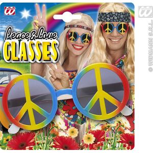 WIDMANN - Meerkleurige hippiebril voor volwassenen - Accessoires > Brillen