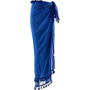 Emilie scarves - pareo - kobaltblauw - lang - katoen