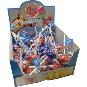 Chupa Chups suikervrije lolly’s - 50 stuks - display doosje - cola lolly - fruit lolly