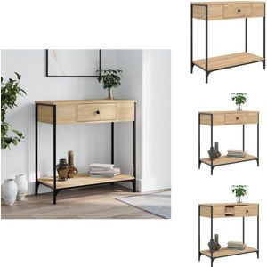 vidaXL Wandtafel - Wandtafels - Bijzettafel - Console Tafel - Wandtafel 75x34,5x75 cm bewerkt hout sonoma eikenkleurig