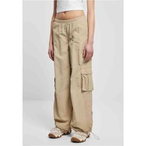 Urban Classics - Wide Crinkle Nylon Cargobroek - S - Beige