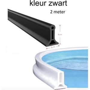 Medj - Zwart Zelfklevende Siliconen waterkering 100cm Douche Dorpel - Water stopper Badkamer - Water Dorpel Waterdorpel - Waterstopper 200cm Douchedeur - Douchebak - Douchegordijn - Water drempel - Zwembad