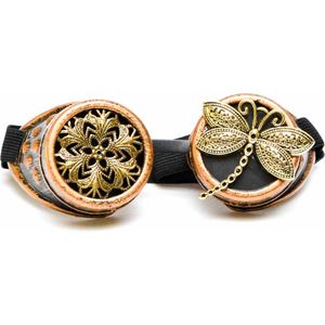 Steampunk Bril met libel, Steampunk goggles, Steampunk zonnebril