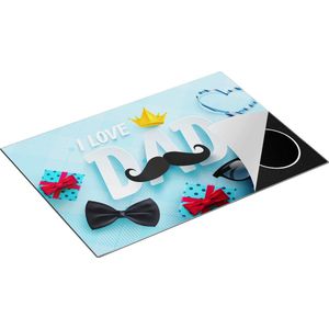Chefcare Inductie Beschermer I love Dad - Vaderdag - Papa - 75x50 cm - Afdekplaat Inductie - Kookplaat Beschermer - Inductie Mat