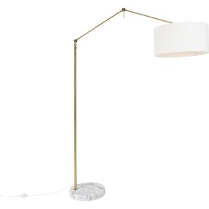 QAZQA editor stof - Design Vloerlamp | Staande Lamp met kap - 1 lichts - H 190.8 cm - Goud/messing - Woonkamer | Slaapkamer