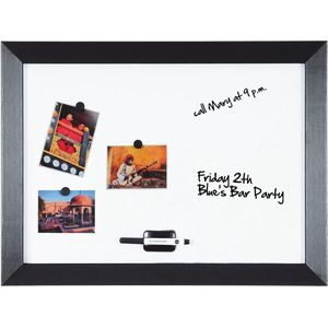 Zwart/Wit Kamashi Whiteboard 60 x 45 cm - Elegant MDF Frame met Gelakt Staal Oppervlak