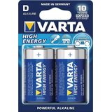 Varta Longlife Power D Batterijen - High Energy Alkaline - 2 Stuks