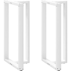 vidaXL - Bartafelpoten - 2 - st - T-vormig - 60x35x(110-111) - cm - staal - wit