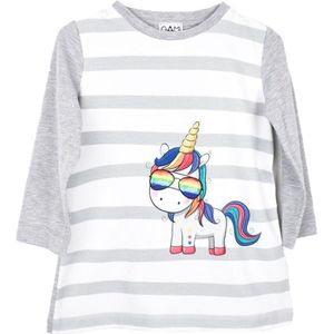 Gami Unicorn sweatshirt met lange mouwen wit/grijs Wit 98