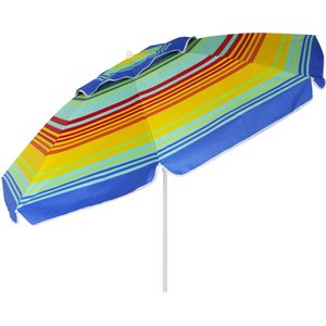 Eurotrail Strand Parasol - Regenboog - met stormdak - UPF 50+