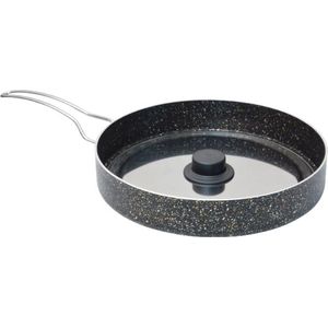 Granieten vis pan met deksel - koekenpan (28 cm)