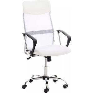 In And OutdoorMatch Luxe bureaustoel Giuseppina - Wit - Op wielen - 100% polyurethaan - Ergonomische bureaustoel - In hoogte verstelbaar - Voor volwassenen