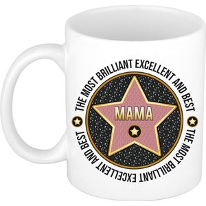 Bellatio Decorations Cadeau koffiemok voor de beste mama - walk of fame - keramiek - 300 ml