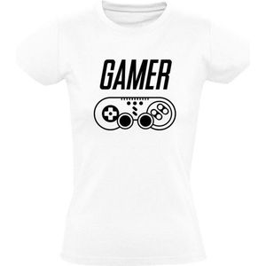 Gamer Dames t-shirt | Wit| Joystick | Controller | Game Console | Computerspel | Game Computer | Videogame | Videospel