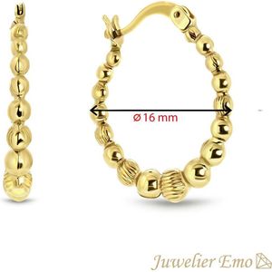14 Karaat Geelgouden oorringen met Balletjes – 16 MM