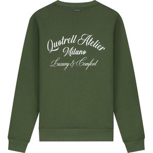 Quotrell - ATELIER MILANO CREWNECK - ARMY GREEN/WHITE - XS